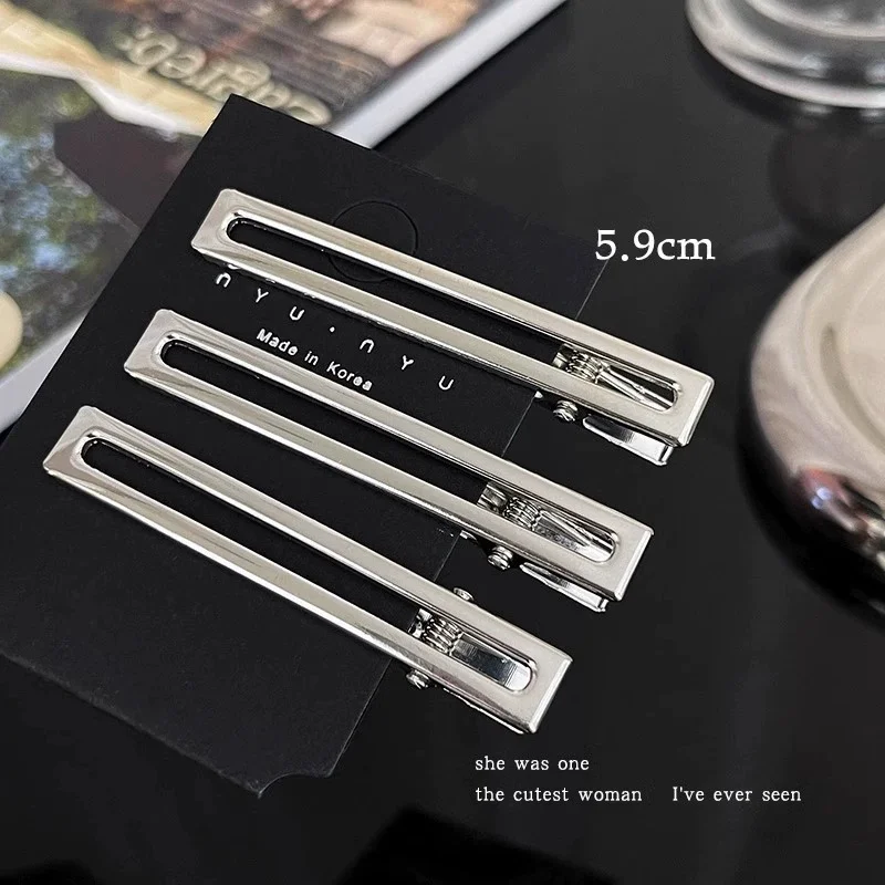 2/3Pcs/Set Y2K Silver Metal Hairpin for Women Girls Star Hair Clips Multiple Styles Seamless Duckbill Clip Hair Accessoires