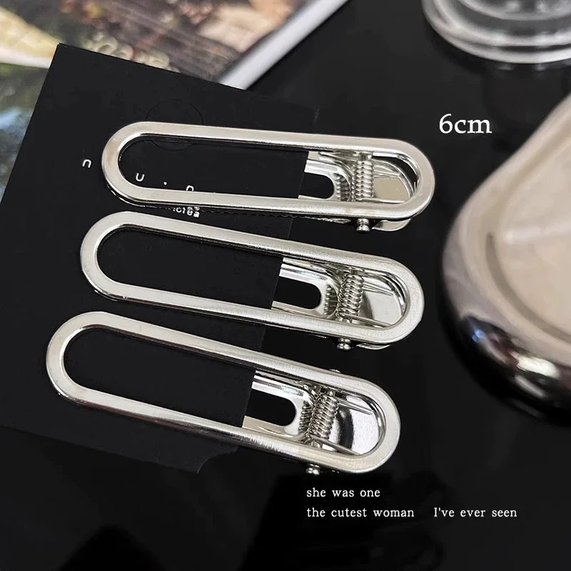 2/3Pcs/Set Y2K Silver Metal Hairpin for Women Girls Star Hair Clips Multiple Styles Seamless Duckbill Clip Hair Accessoires