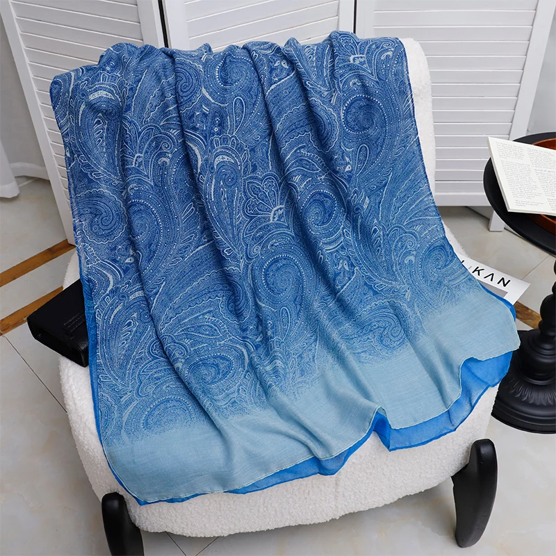 2025 Bohemia Paisley Luxury Designer Ladies Women Scarf Female Ventilate Cotton Linen Shawl Four Seasons Muslim Hijab 90*180cm