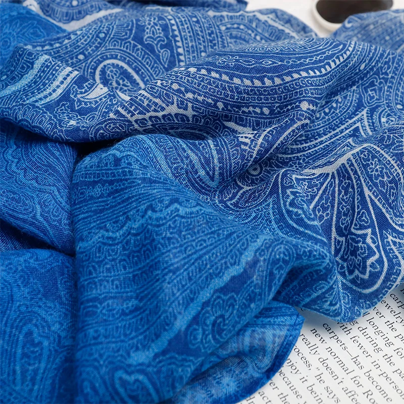 2025 Bohemia Paisley Luxury Designer Ladies Women Scarf Female Ventilate Cotton Linen Shawl Four Seasons Muslim Hijab 90*180cm