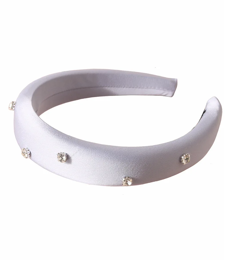 Luxury Rhinestone Sponge Headband for Women High Fluffy Solid Color Hairband Fashion Elegant Hair Accessories Japan/Korean Style
