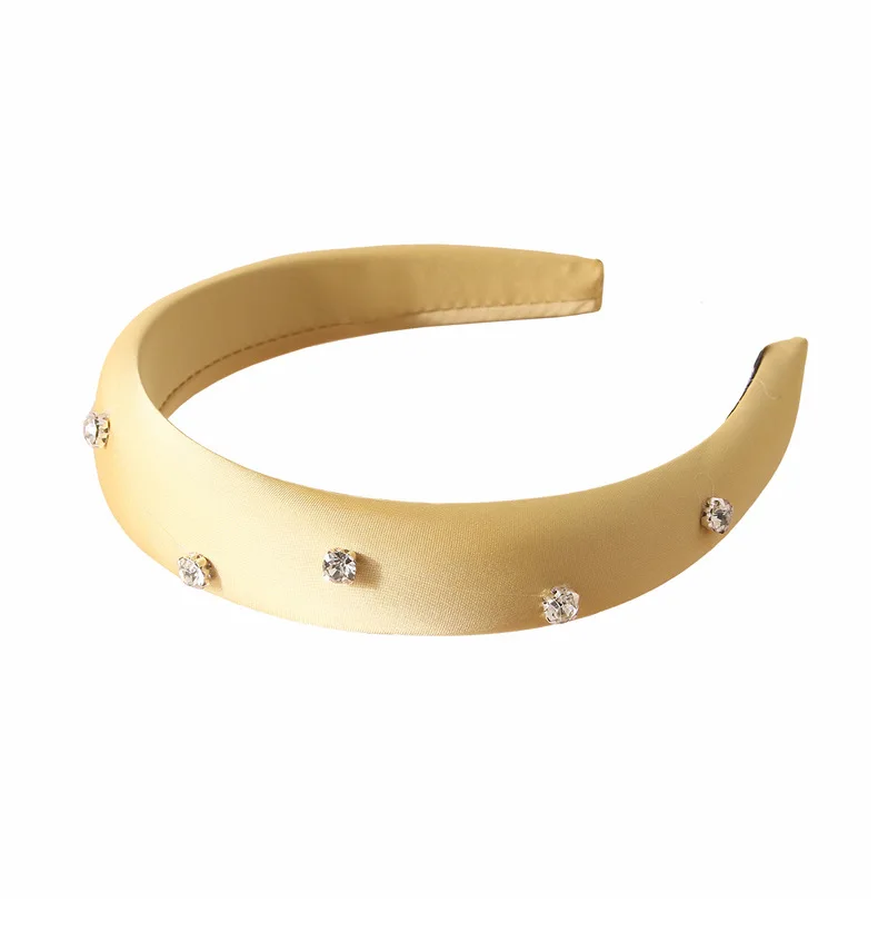 Luxury Rhinestone Sponge Headband for Women High Fluffy Solid Color Hairband Fashion Elegant Hair Accessories Japan/Korean Style
