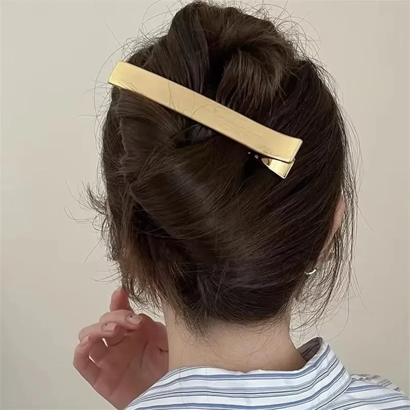 1~3Pcs Long Duckbill Hair Clip Metal Alloy Crocodile Headdress Fashion Korean Simple Elegant Hairpins Hair Accessories