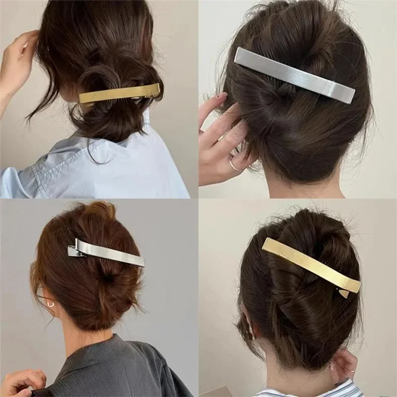 1~3Pcs Long Duckbill Hair Clip Metal Alloy Crocodile Headdress Fashion Korean Simple Elegant Hairpins Hair Accessories