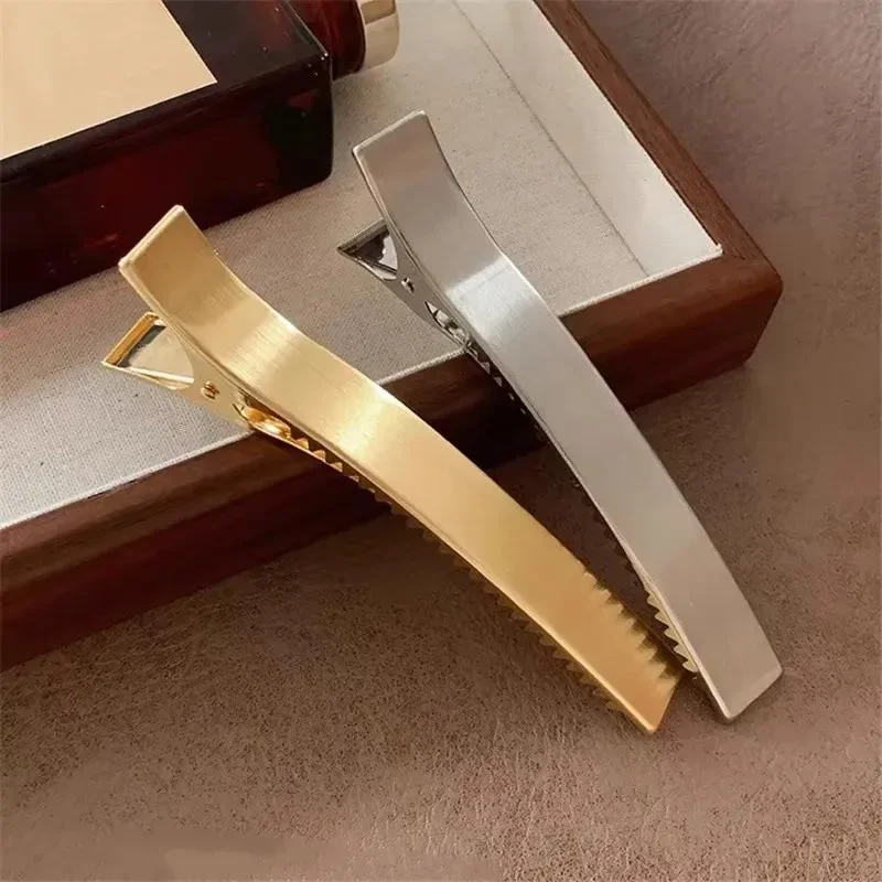 1~3Pcs Long Duckbill Hair Clip Metal Alloy Crocodile Headdress Fashion Korean Simple Elegant Hairpins Hair Accessories