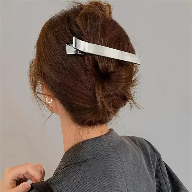 1~3Pcs Long Duckbill Hair Clip Metal Alloy Crocodile Headdress Fashion Korean Simple Elegant Hairpins Hair Accessories