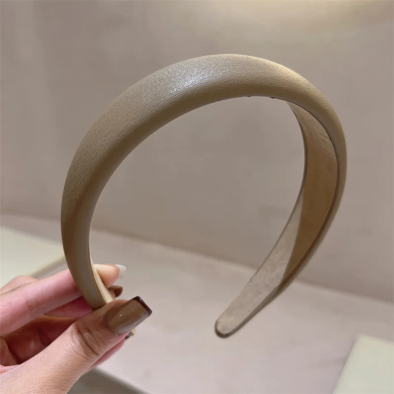 1pc Leather wide headband for women, retro French style face wash, hair pressure headband, hair clip headband, hair accessory