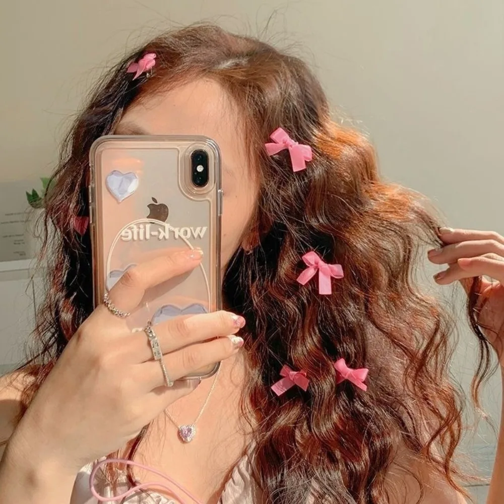 10 PCS Ribbon Bow Hair Clip Sweet Bowknot Cute Korean Girls Female Hairpin Fashion Barrettes Lovely Headwear Hair Grip Bobby Pin