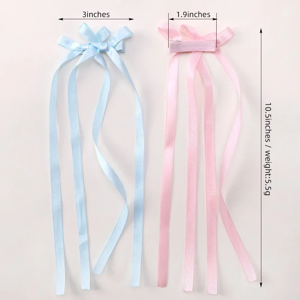 2 Pcs Fabric Hair Bow Hairpin for Women Girls Ribbon Hair Clips Headwear Black White Bow Top Clip Female Hair Accessories