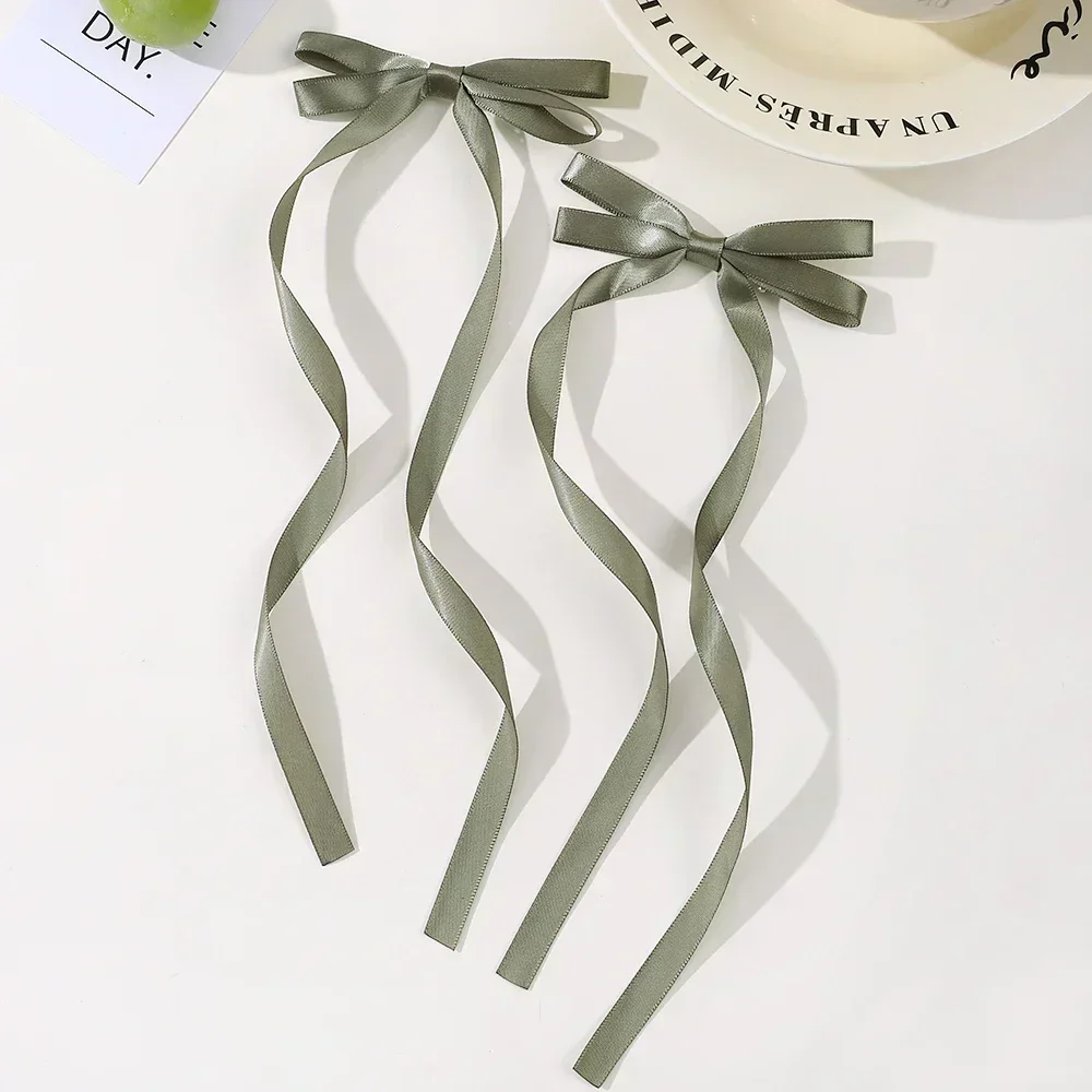 2 Pcs Fabric Hair Bow Hairpin for Women Girls Ribbon Hair Clips Headwear Black White Bow Top Clip Female Hair Accessories