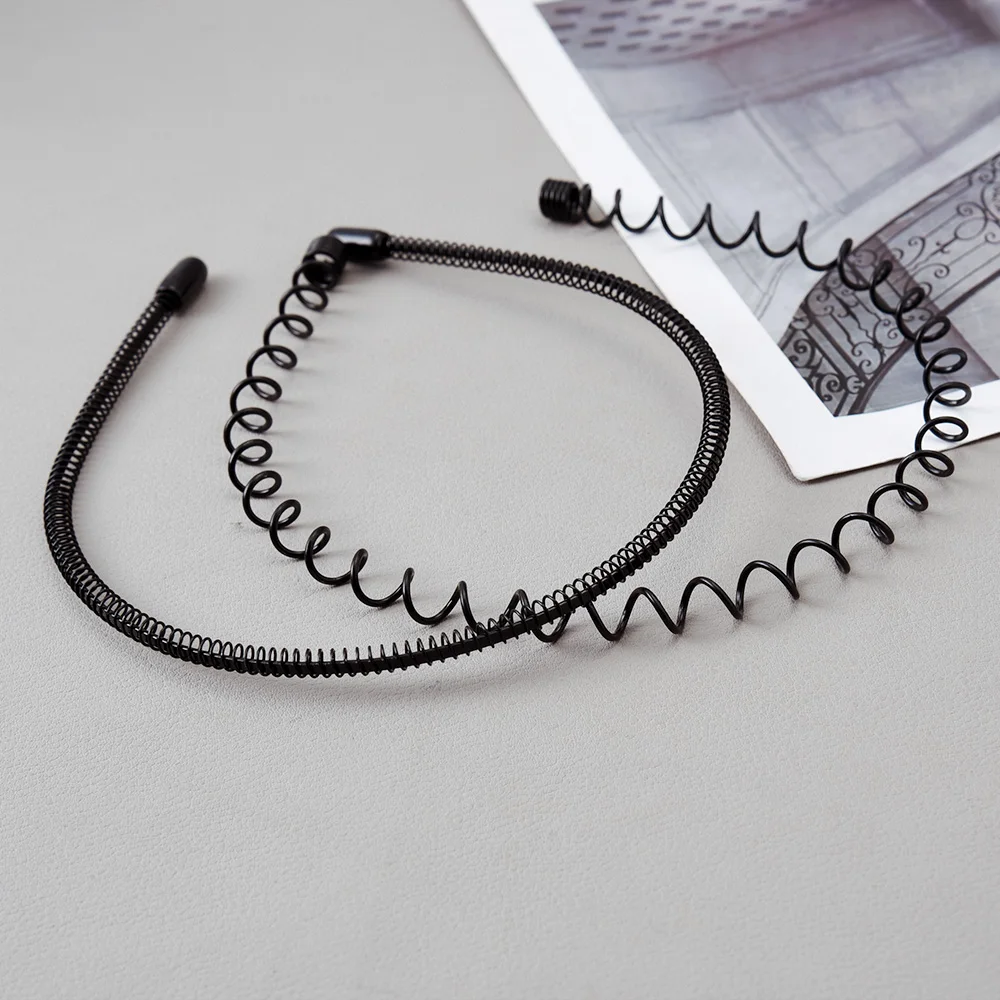 6PCS Metal Headband for Men Women Fashion Hair Bands Outdoors Sports Non Slip Smooth Elastic Teeth Comb Unisex Hair Accessories