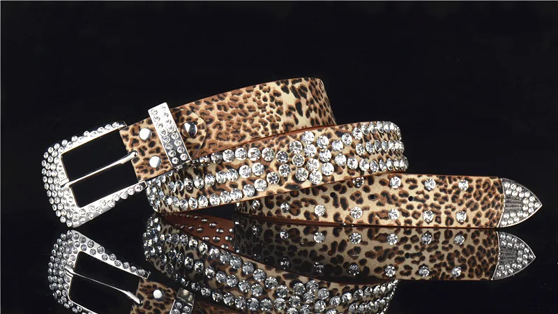 Punk Style Studded Belts for Women Y2K Rhinestone Female Belt PU Leather Ladies Waist Strap Decoration