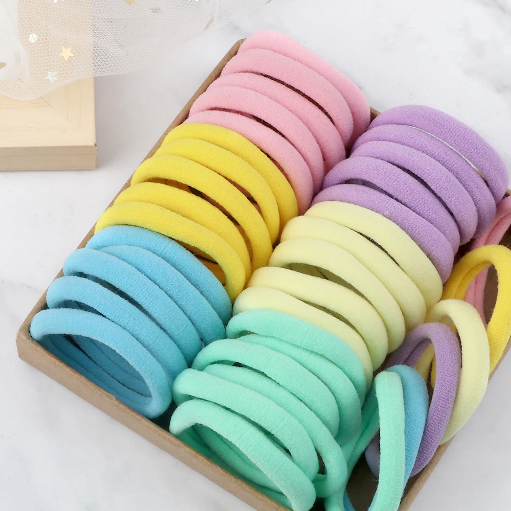 100/200PCS 4cm Elastic Hair Bands Candy Colors Hair Ties for Girls Chidren Headband Colorful Hair Accessories Headwear Wholesale