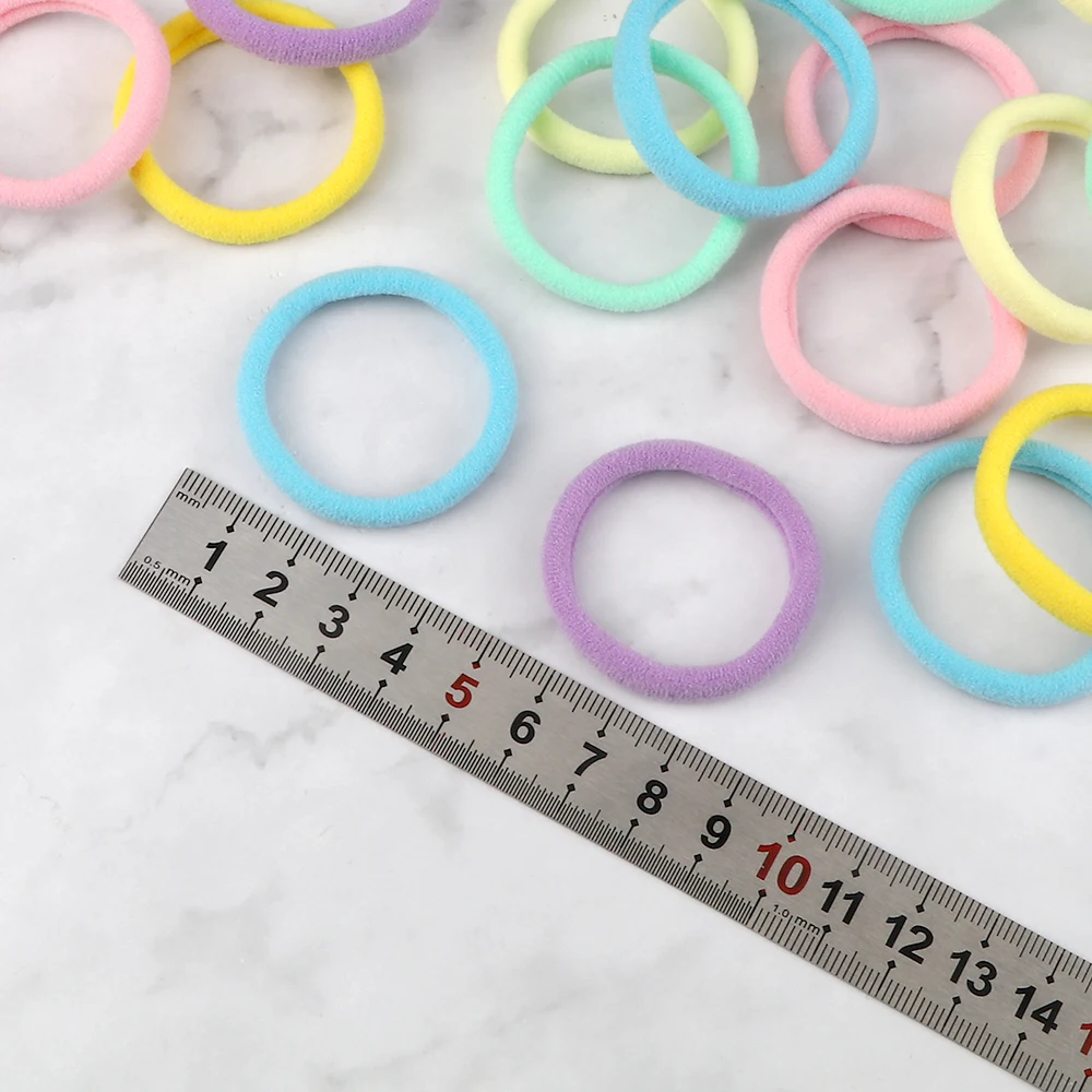 100/200PCS 4cm Elastic Hair Bands Candy Colors Hair Ties for Girls Chidren Headband Colorful Hair Accessories Headwear Wholesale