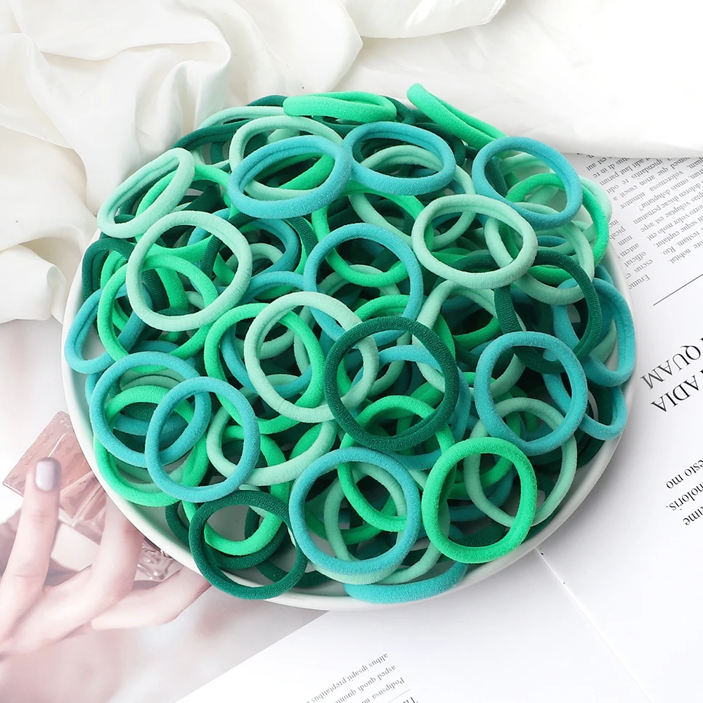 100/200PCS 4cm Elastic Hair Bands Candy Colors Hair Ties for Girls Chidren Headband Colorful Hair Accessories Headwear Wholesale