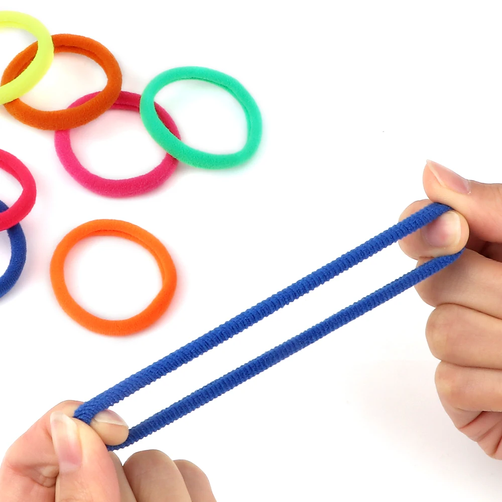 100/200PCS 4cm Elastic Hair Bands Candy Colors Hair Ties for Girls Chidren Headband Colorful Hair Accessories Headwear Wholesale