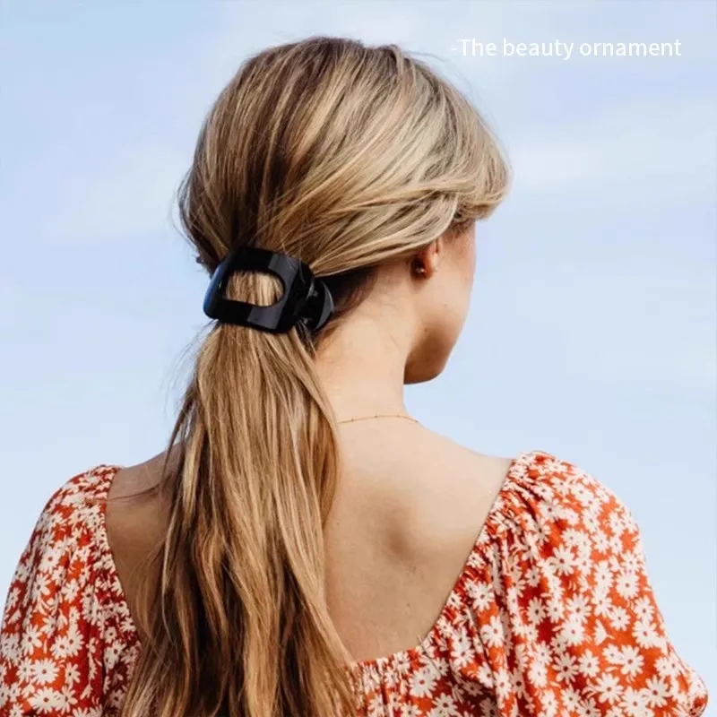 Vintage Solid Oval Teeth Hair Clip For Women Girl Long Hair Holder Hairpin Headband Back Head Hair Claw Fashion Hair Accessories