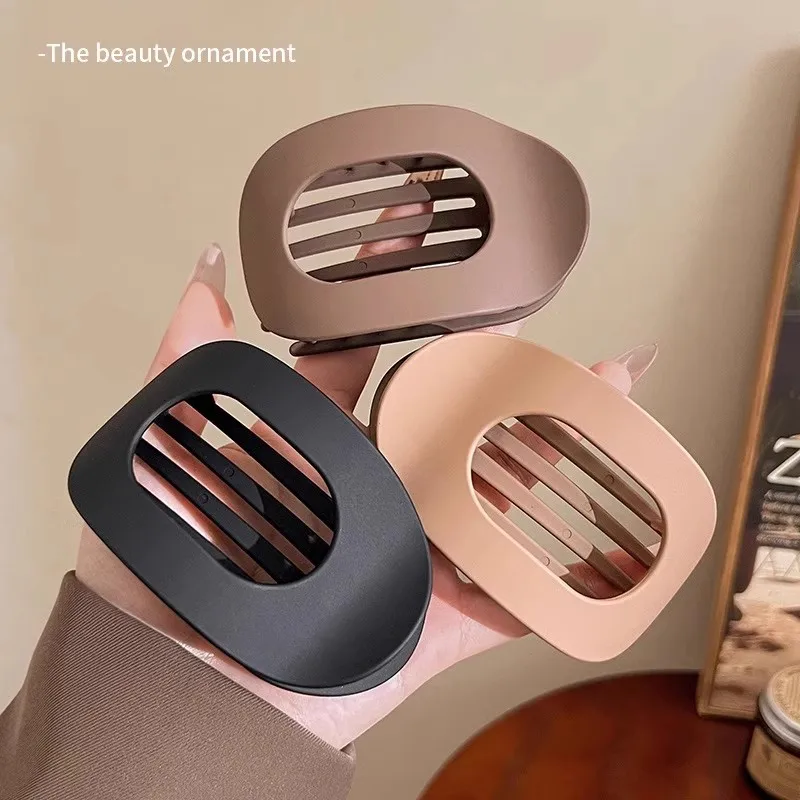 Vintage Solid Oval Teeth Hair Clip For Women Girl Long Hair Holder Hairpin Headband Back Head Hair Claw Fashion Hair Accessories