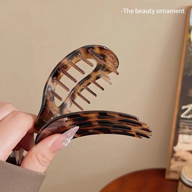 Vintage Solid Oval Teeth Hair Clip For Women Girl Long Hair Holder Hairpin Headband Back Head Hair Claw Fashion Hair Accessories
