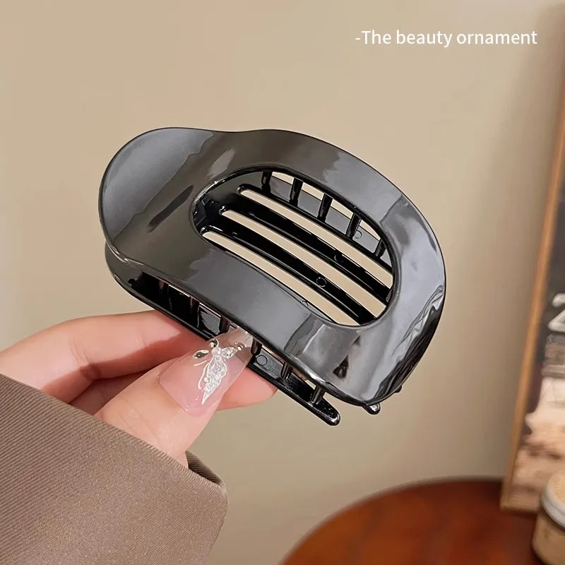 Vintage Solid Oval Teeth Hair Clip For Women Girl Long Hair Holder Hairpin Headband Back Head Hair Claw Fashion Hair Accessories