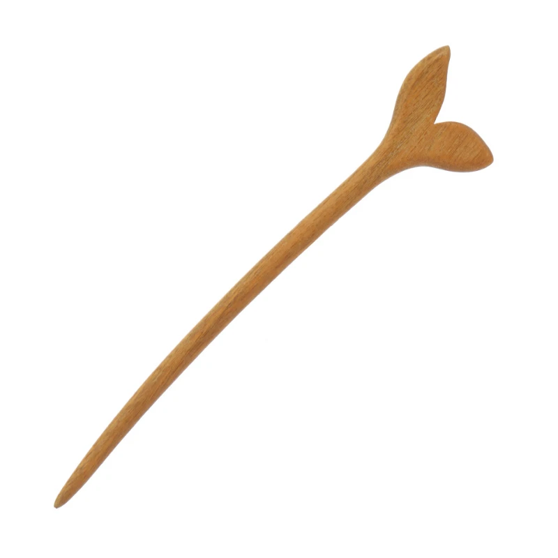 Retro New Chinese Style Cool Tail Sandalwood Hairpin with Chinese Style One Word Plate Hairpin, Ancient Hanfu Headpiece