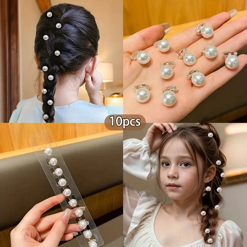 10pcs Imitation Pearl Hair Clips Elegant Stylish Hair Accessories for Girls Perfect Daily Weddings Special Occasions Headwear