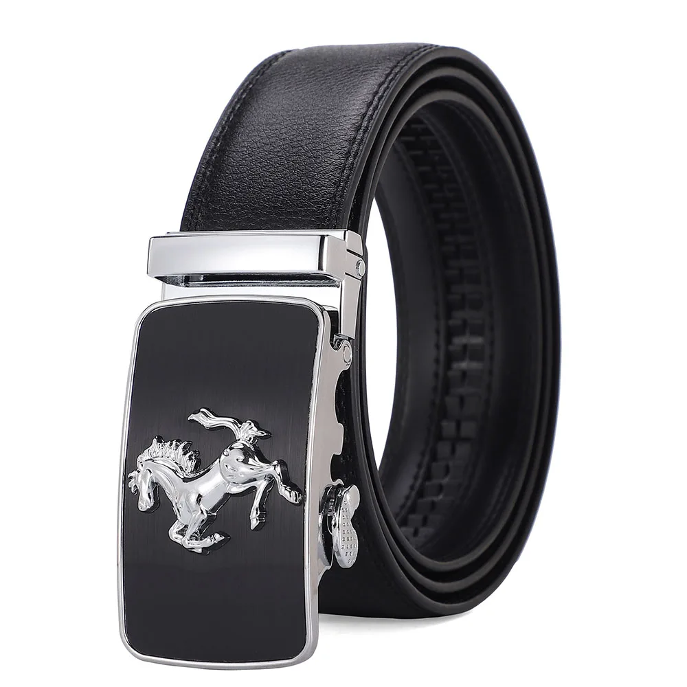 Automatic Buckle Men's Leather Belts Formal Eagle Horse Belt for Men Luxury Designer Brands Male Waist Strap Fashion Accessories