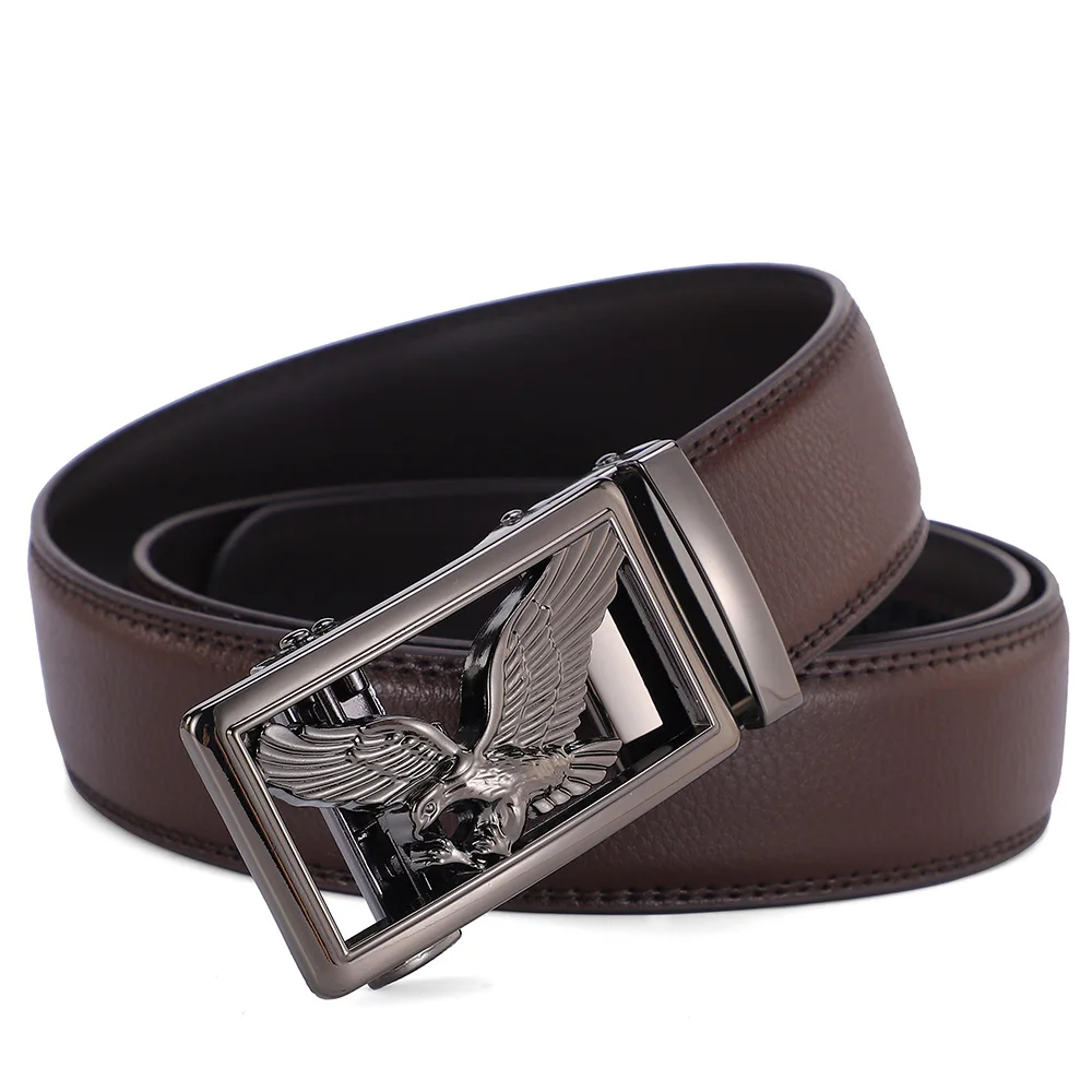 Automatic Buckle Men's Leather Belts Formal Eagle Horse Belt for Men Luxury Designer Brands Male Waist Strap Fashion Accessories