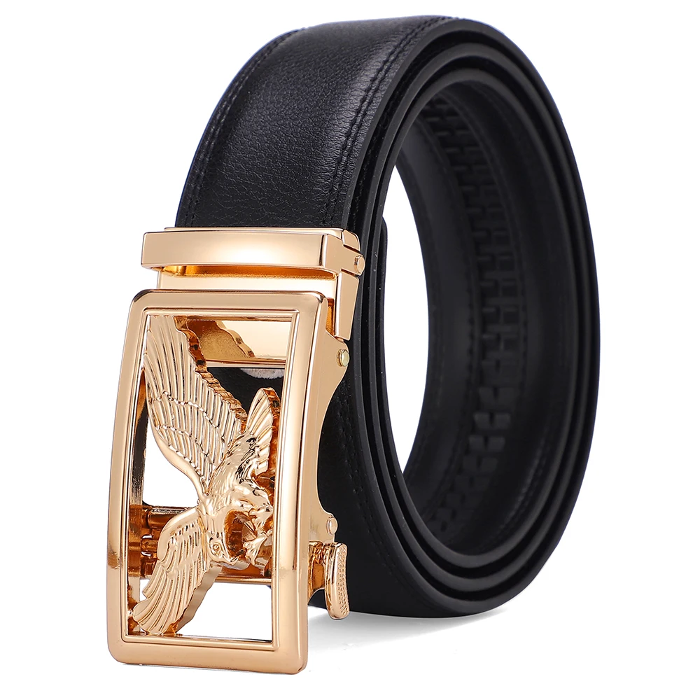 Automatic Buckle Men's Leather Belts Formal Eagle Horse Belt for Men Luxury Designer Brands Male Waist Strap Fashion Accessories