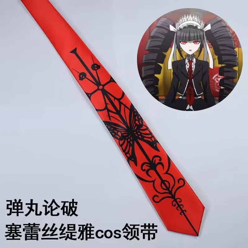 Anime Danganronpa Celestia Ludenberg Cosplay Necktie Unisex Halloween Party printing Tie Costume Accessories Gift