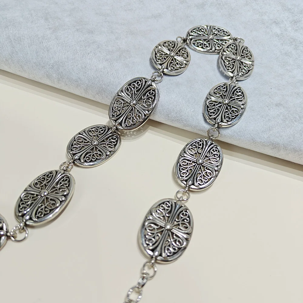 Punk Y2K Silver Jeans Chain Belt Female Tassel Dress Waistband Designer Belts for Women High Quality Luxury Pant Accessory
