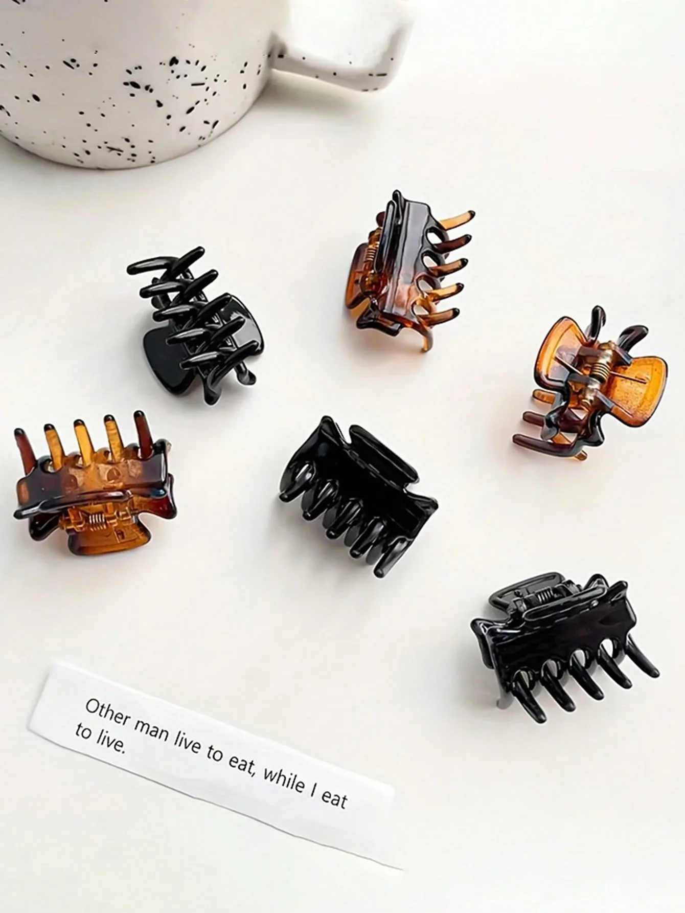 12Pcs Mini Shark Clip Ear Acupoint Beauty Small Square Hairband Hair Grab Clip Simple Plastic Hair Accessories for Women