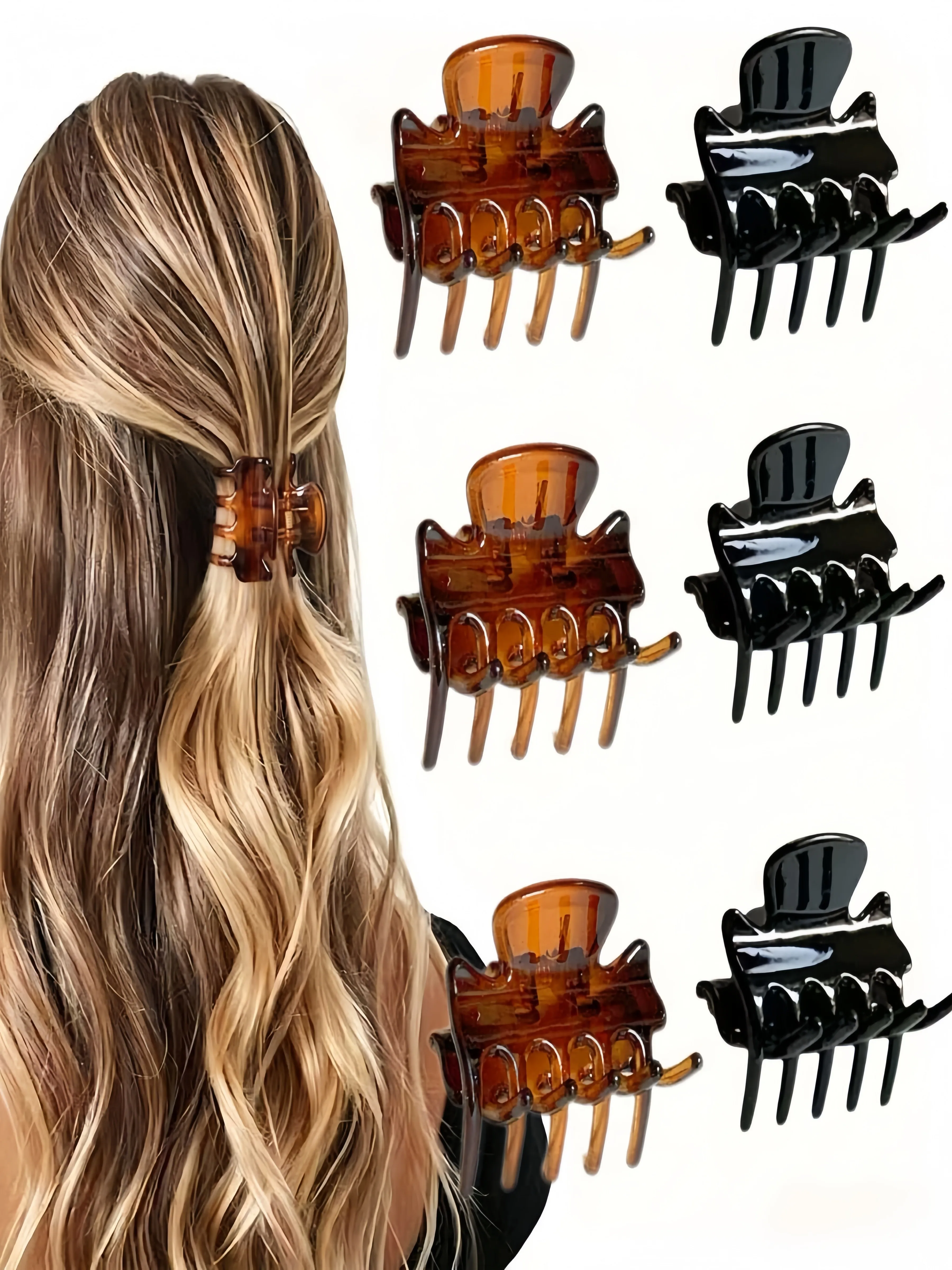 12Pcs Mini Shark Clip Ear Acupoint Beauty Small Square Hairband Hair Grab Clip Simple Plastic Hair Accessories for Women
