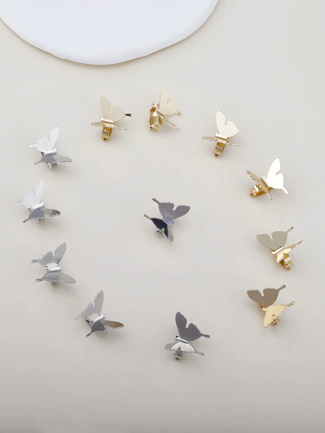 6PCS/12PCS Ladies Metal Butterfly Small hair claw Street Punk style Personality Hair accessories Hairpin Braided hair Decorative