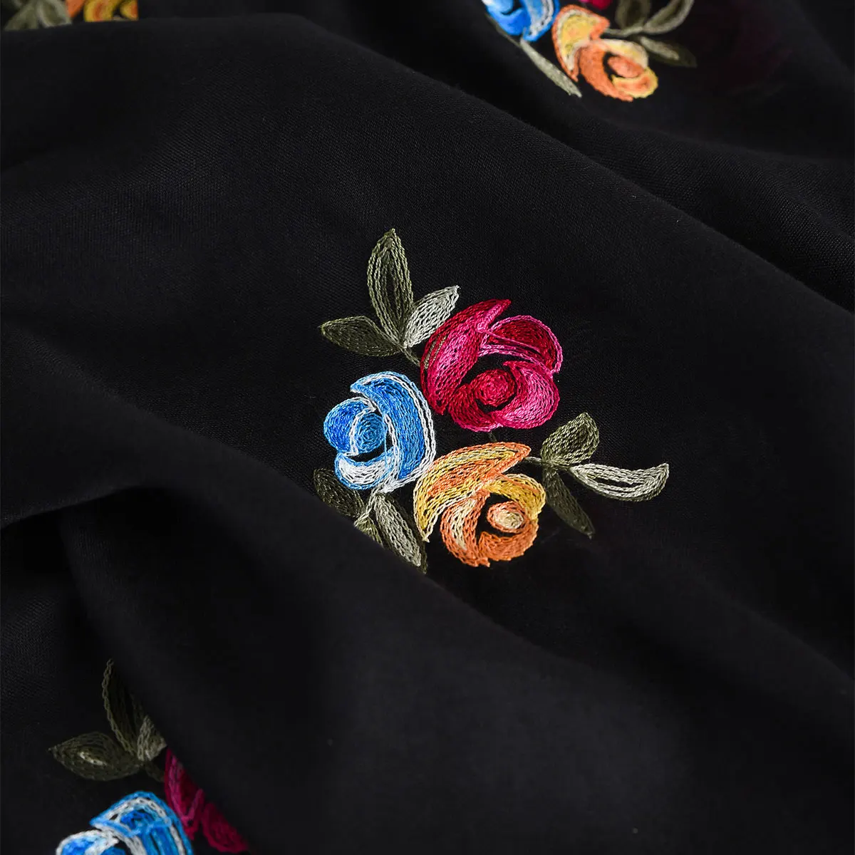 Spring and Summer Lightweight Breathable Cotton and Linen Embroidery Scarf Ethnic Style Fashionable Soft Women's Sunscreen Scarf