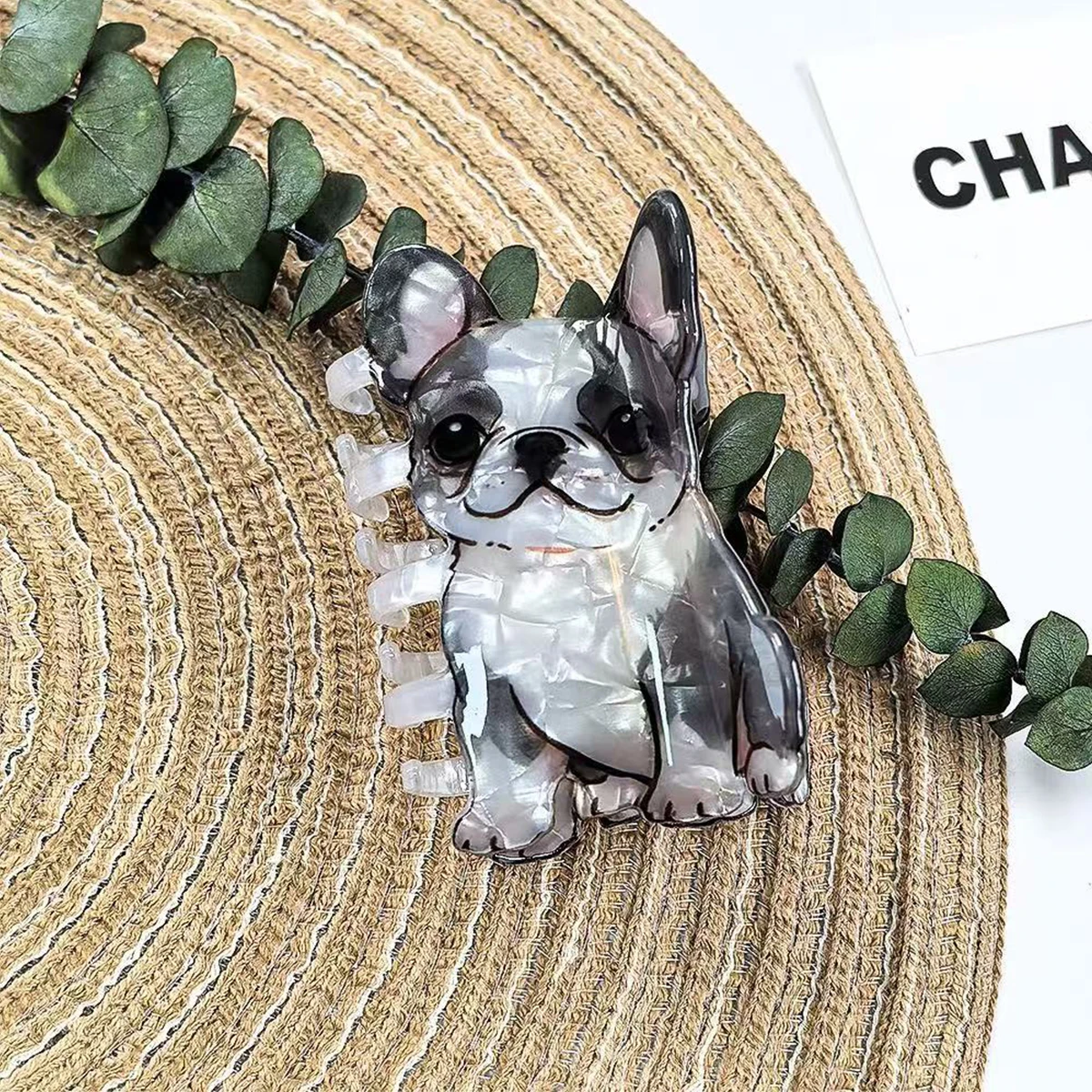 1pc cute medium animal hairpin, curly Shiba Inu corgi puppy acrylic grip clip cartoon hairpin pan hair shark clip