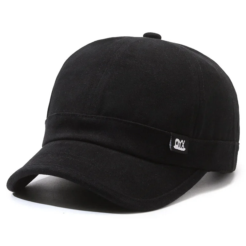 Vintage-Inspired Baseball Cap Adjustable Sun-Protective Street Style Hat Short Brim Woven Fabric Classic Fashion Accessory