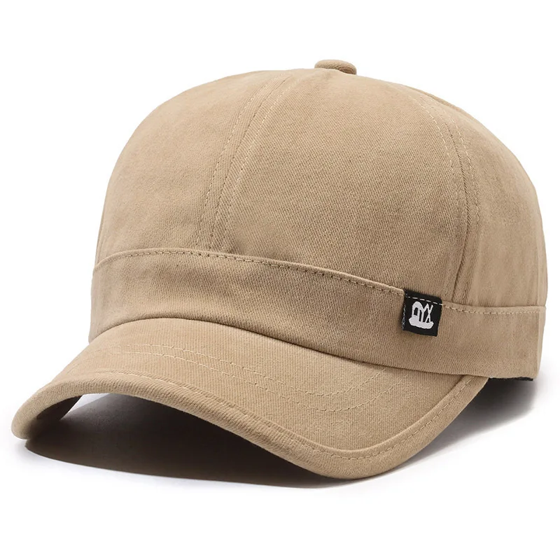 Vintage-Inspired Baseball Cap Adjustable Sun-Protective Street Style Hat Short Brim Woven Fabric Classic Fashion Accessory