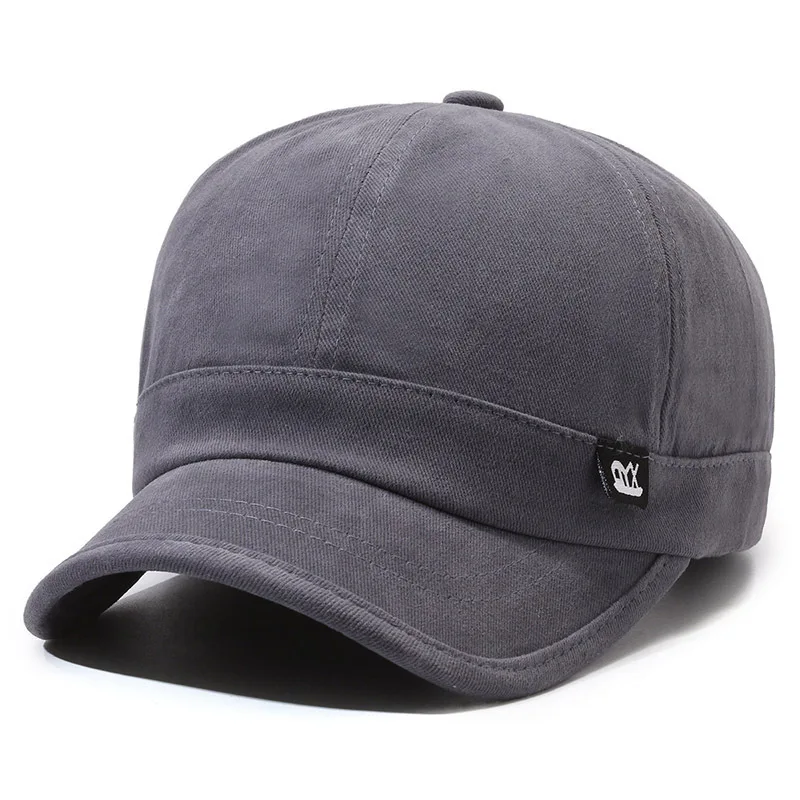 Vintage-Inspired Baseball Cap Adjustable Sun-Protective Street Style Hat Short Brim Woven Fabric Classic Fashion Accessory