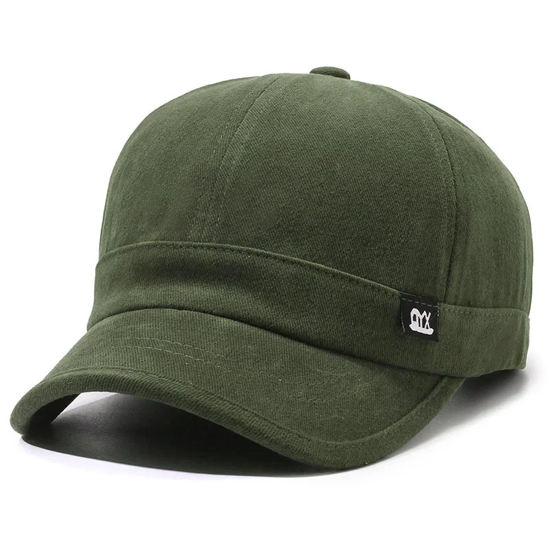 Vintage-Inspired Baseball Cap Adjustable Sun-Protective Street Style Hat Short Brim Woven Fabric Classic Fashion Accessory