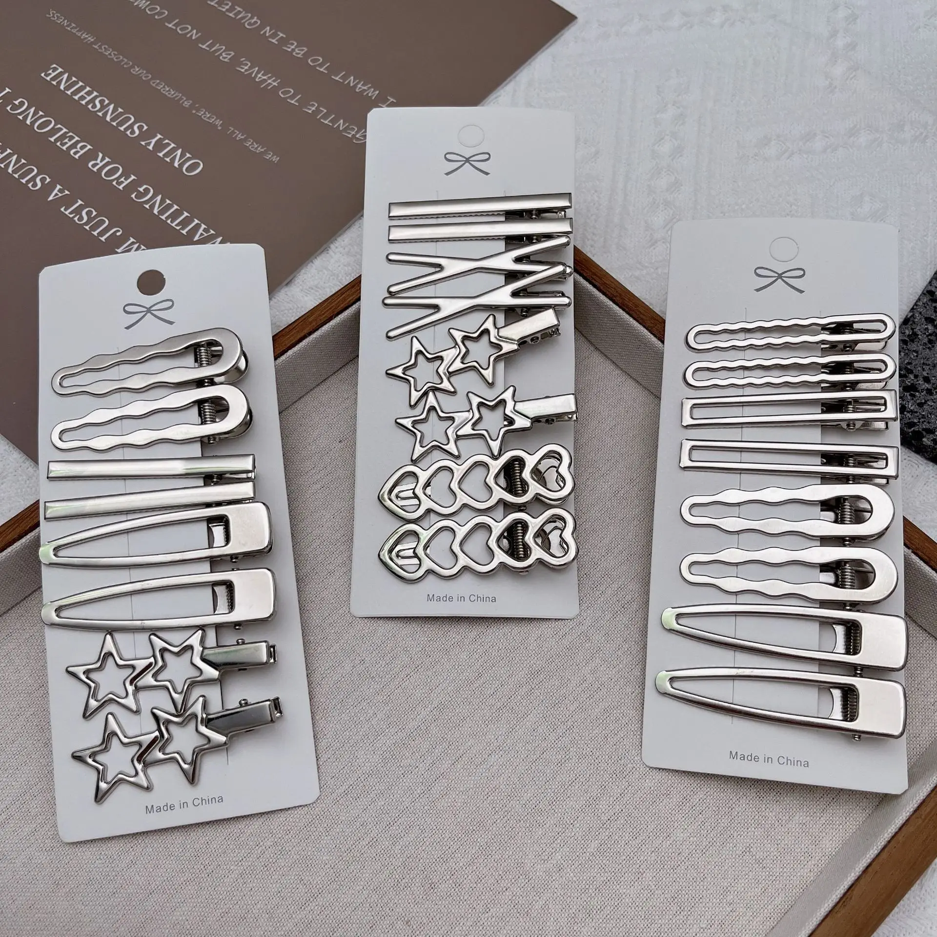 Sliver Metal Hair Clips Women Girls Y2K Duckbill Hairpin Personality Bangs Side Headwear Barrettes Hairclip Styling Accessories