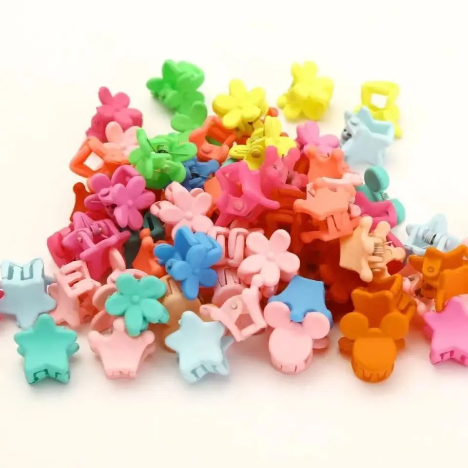 50PCS Fashionable Cute Children Hair Grab Clip Female Side Clip Cute Princess Hair Card Jewelry Head Flower Mini Small Hair Clip