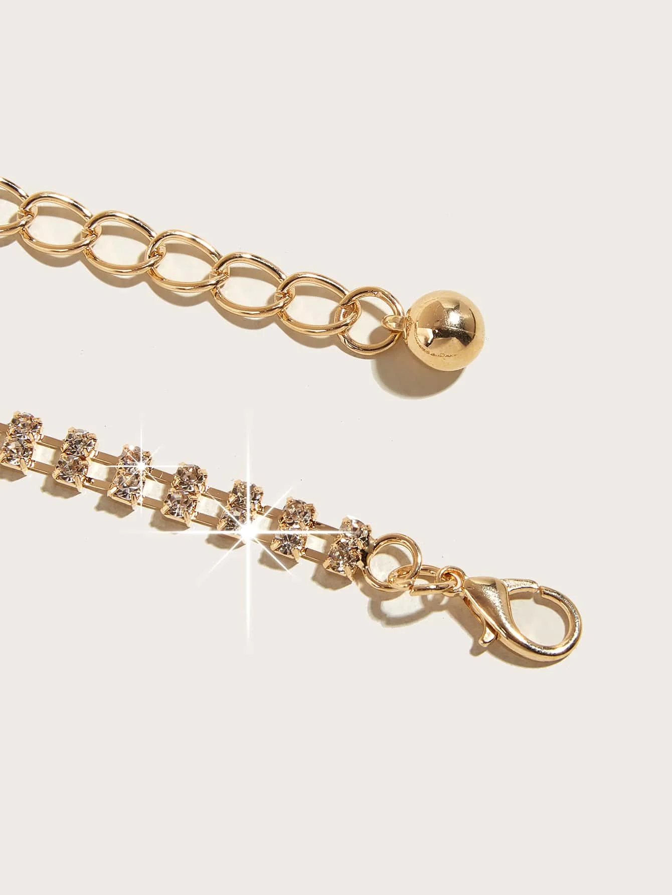 1Pcs Ladies' solid color 2 drainage diamond decorative waist chain Bling Bling Sparkling rhinestone decoration Daily outfit