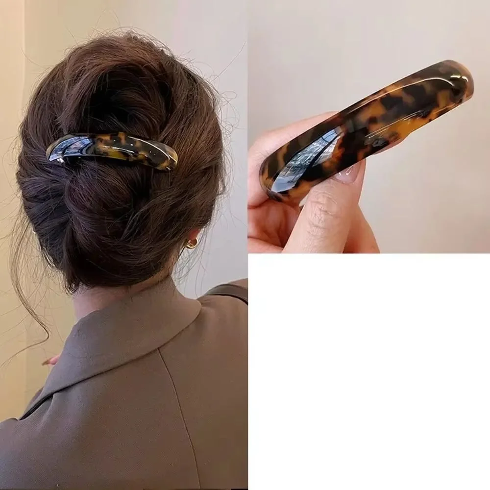 1PC One Word Spring Clip Hair Clip Female Back of the Head Advanced Feeling Hairpin Hair Fixing Clip Temperament Arc Ponytail Cl