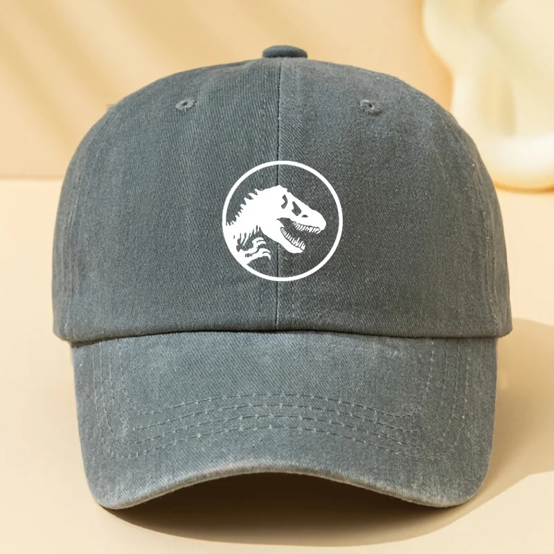 Dinosaur print retro baseball cap, sports and leisure hat suitable for outdoor sports, camping, festivals, parties and gifts