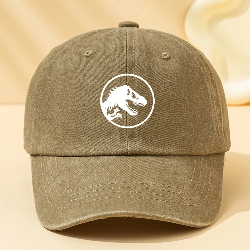 Dinosaur print retro baseball cap, sports and leisure hat suitable for outdoor sports, camping, festivals, parties and gifts