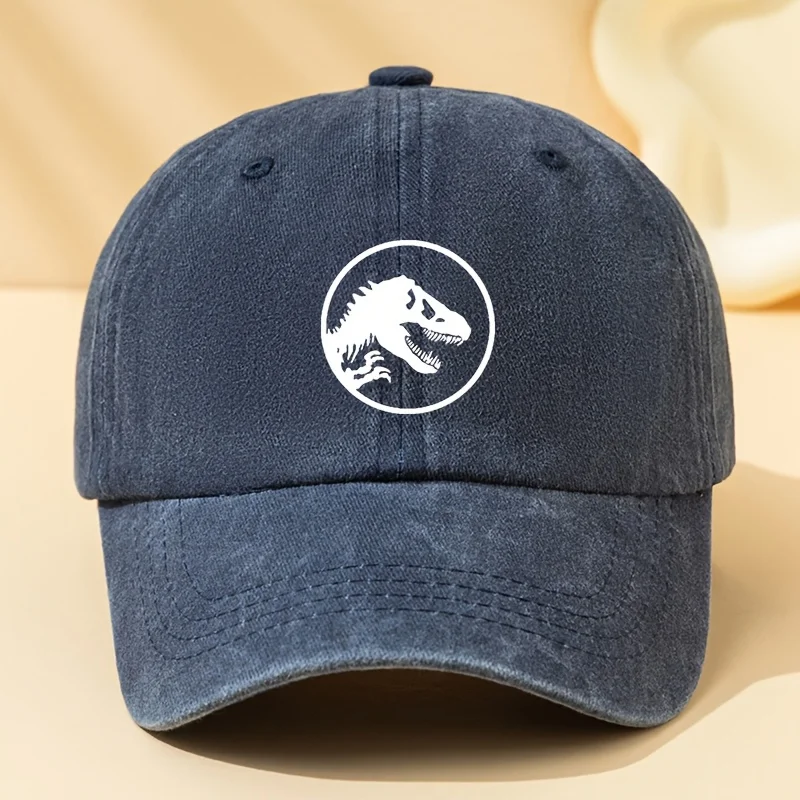 Dinosaur print retro baseball cap, sports and leisure hat suitable for outdoor sports, camping, festivals, parties and gifts