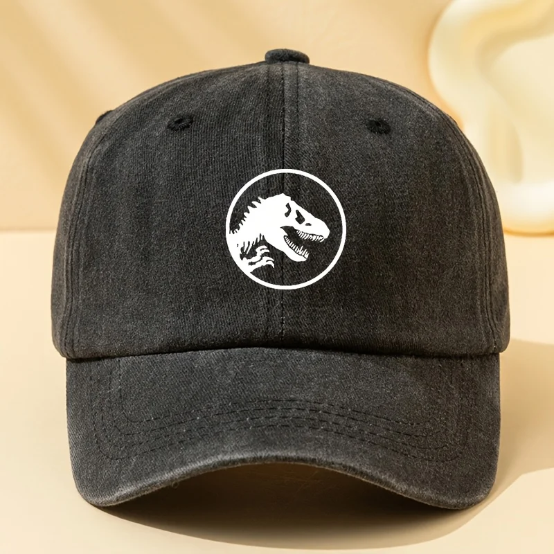 Dinosaur print retro baseball cap, sports and leisure hat suitable for outdoor sports, camping, festivals, parties and gifts