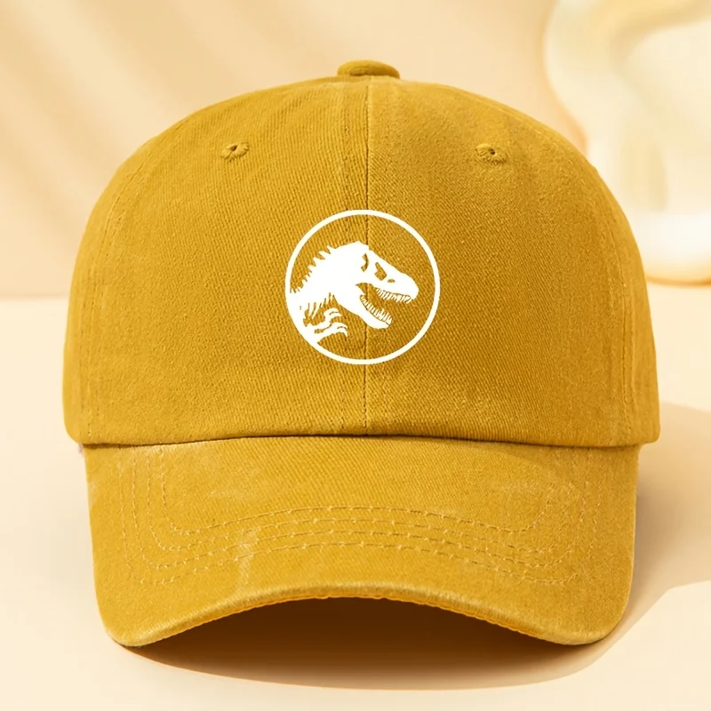 Dinosaur print retro baseball cap, sports and leisure hat suitable for outdoor sports, camping, festivals, parties and gifts
