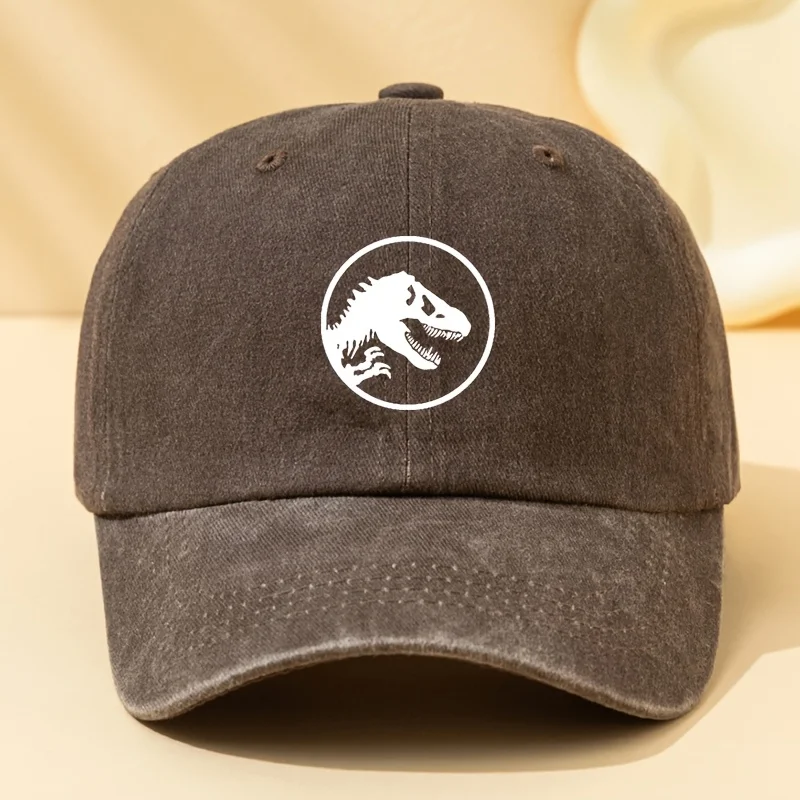 Dinosaur print retro baseball cap, sports and leisure hat suitable for outdoor sports, camping, festivals, parties and gifts